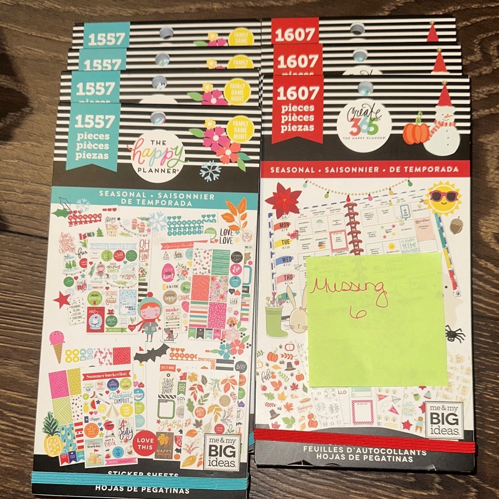 The Happy Planner Seasonal Sticker Collection with Red and Green Accents